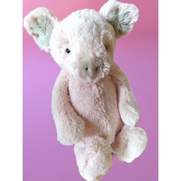 JELLYCAT Bashful Pastel Pink Pig 9" Seated Plush Soft Toy Stuffed Animal London - Picture 2 of 5